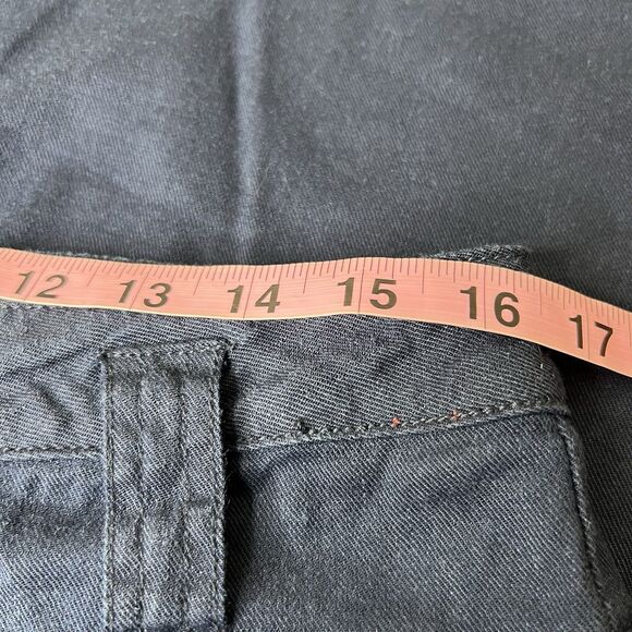 Anthropologie Trouser Pants Womens 31x32 Navy Blue Linen High Waist Wide Leg - Picture 4 of 10